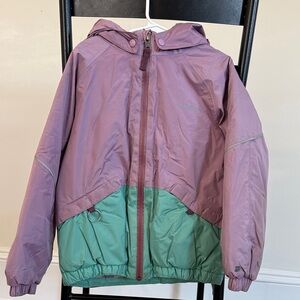 Patagonia Kids' Two-Tone Raincoat in Purple and Green